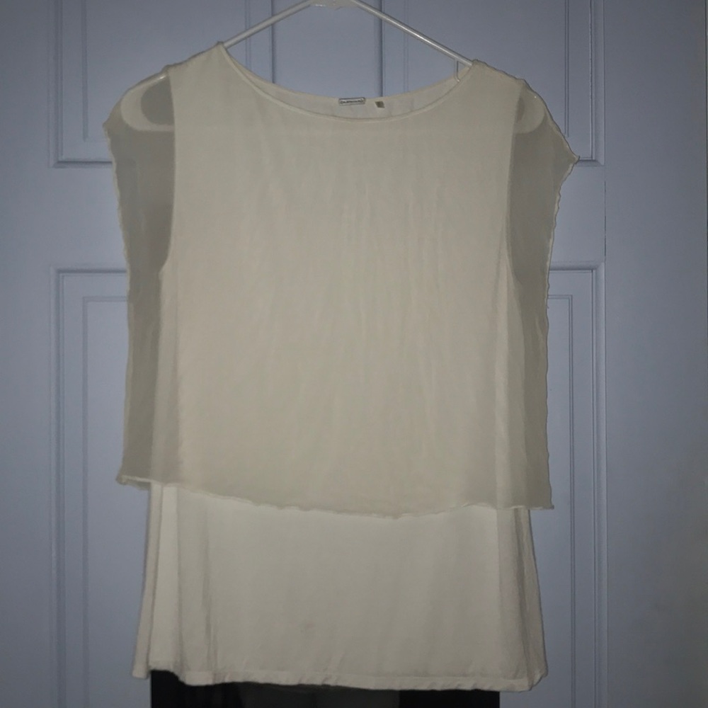 white layered blouse